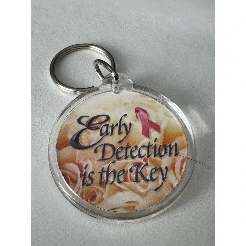 Breast Cancer Awareness‎ Keychain Early Detection Is The Key Pink Ribbon Floral